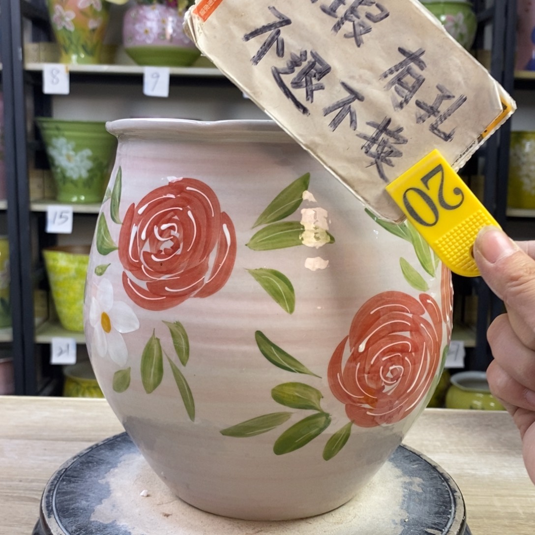 景德镇手工手绘陶瓷花盆