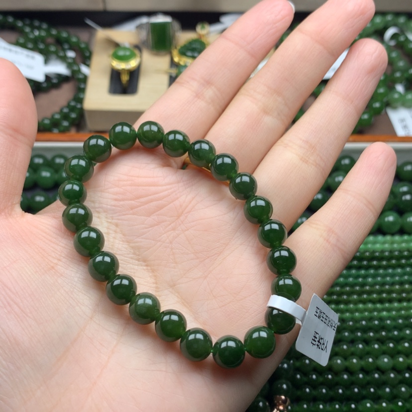 【闪购商品】和田玉（碧玉）手串未镶嵌快***我8mm