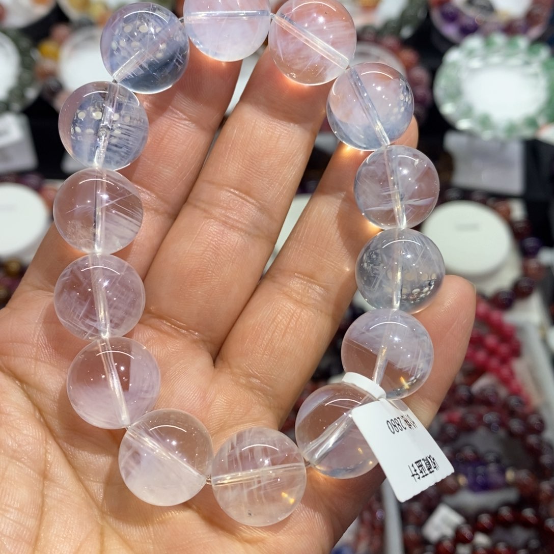 水晶手串未镶嵌蓝针15➕