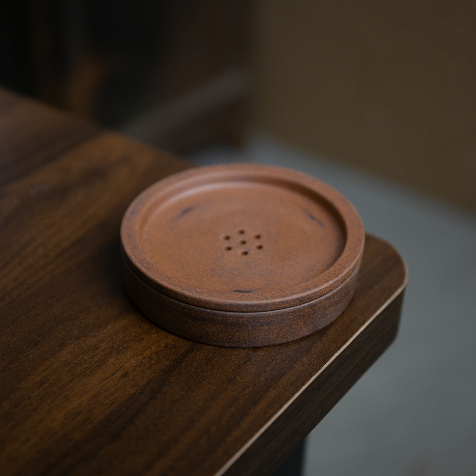 【正版川冶】开盖杯垫.6878.中式原矿复古粗陶裸烧茶杯垫杯托