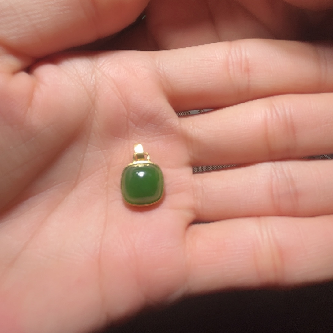 和田玉银S925镶嵌吊坠(不含链)