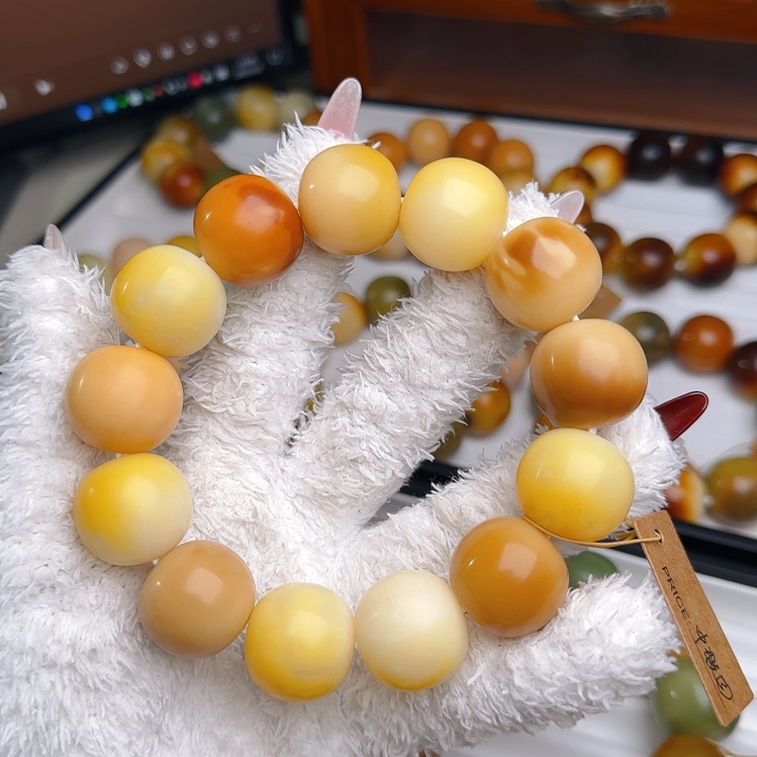 菩提根/象牙果手串卡22干磨苹果中瑕不退3