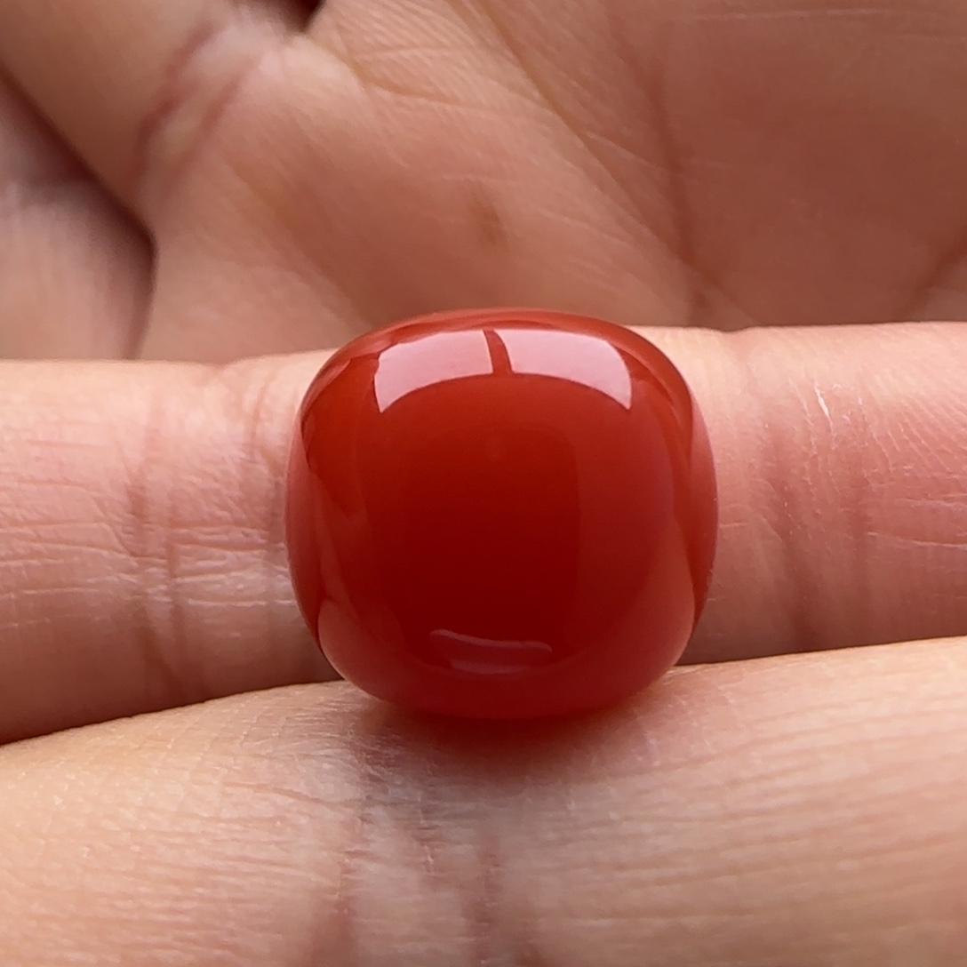 南红玛瑙老型13.2x12.2未镶嵌白纹