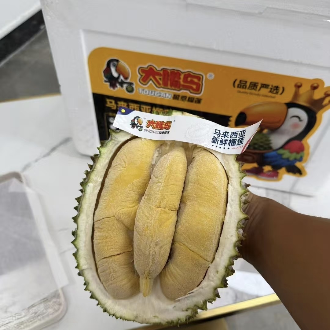 大嘴鸟品牌马来西亚黑刺榴莲D200液氮冷冻果一物一拍108/斤黑刺马来西亚