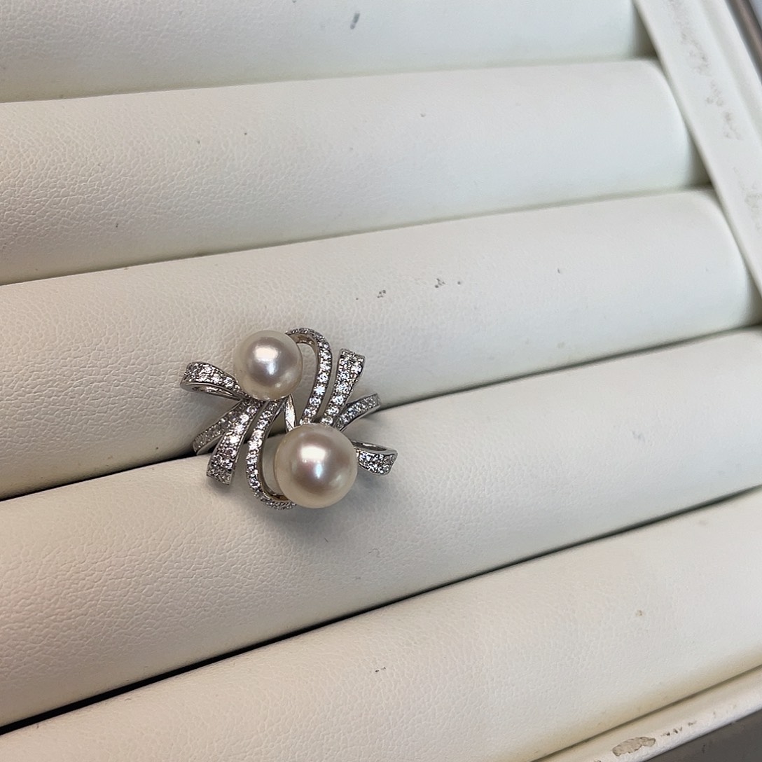 海水珍珠银S925镶嵌戒指