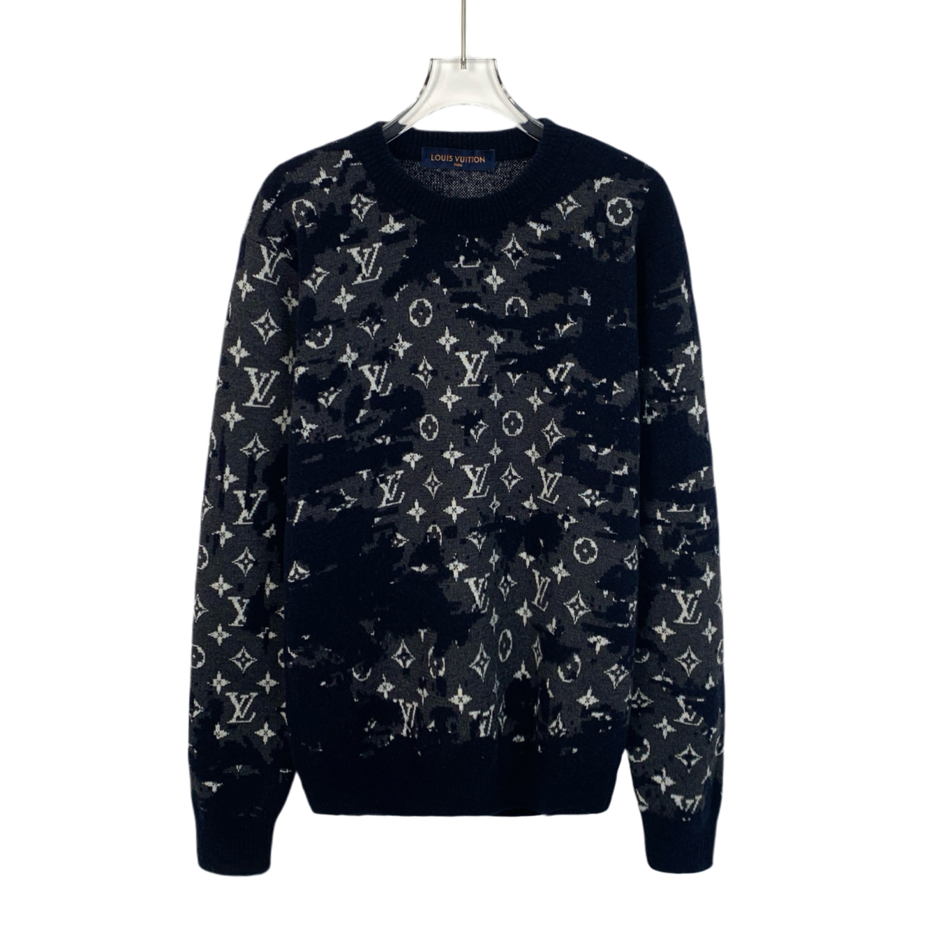 95新 LouisVuitton/路易威登 H13493 logo老花满印羊毛卫衣 S码