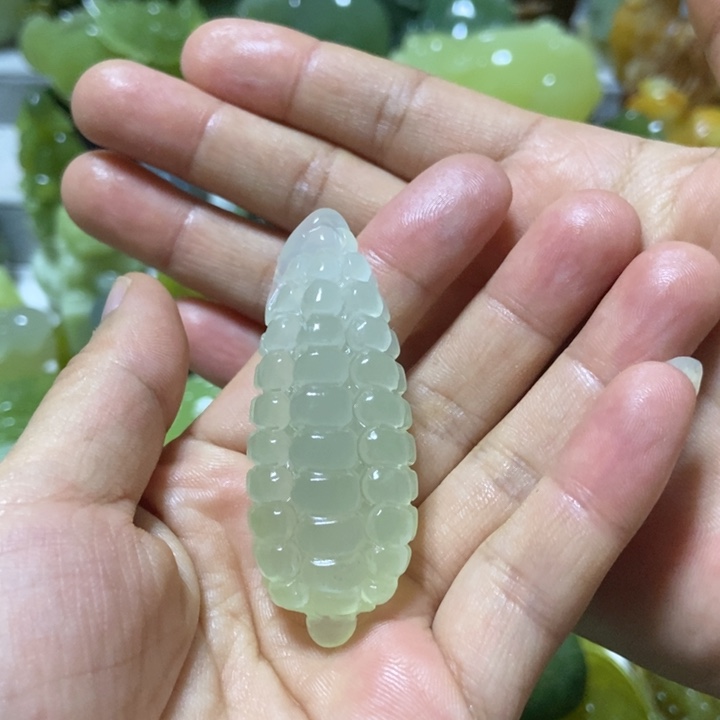 【闪购商品】未镶嵌蛇纹石玉把件嘟*嘟