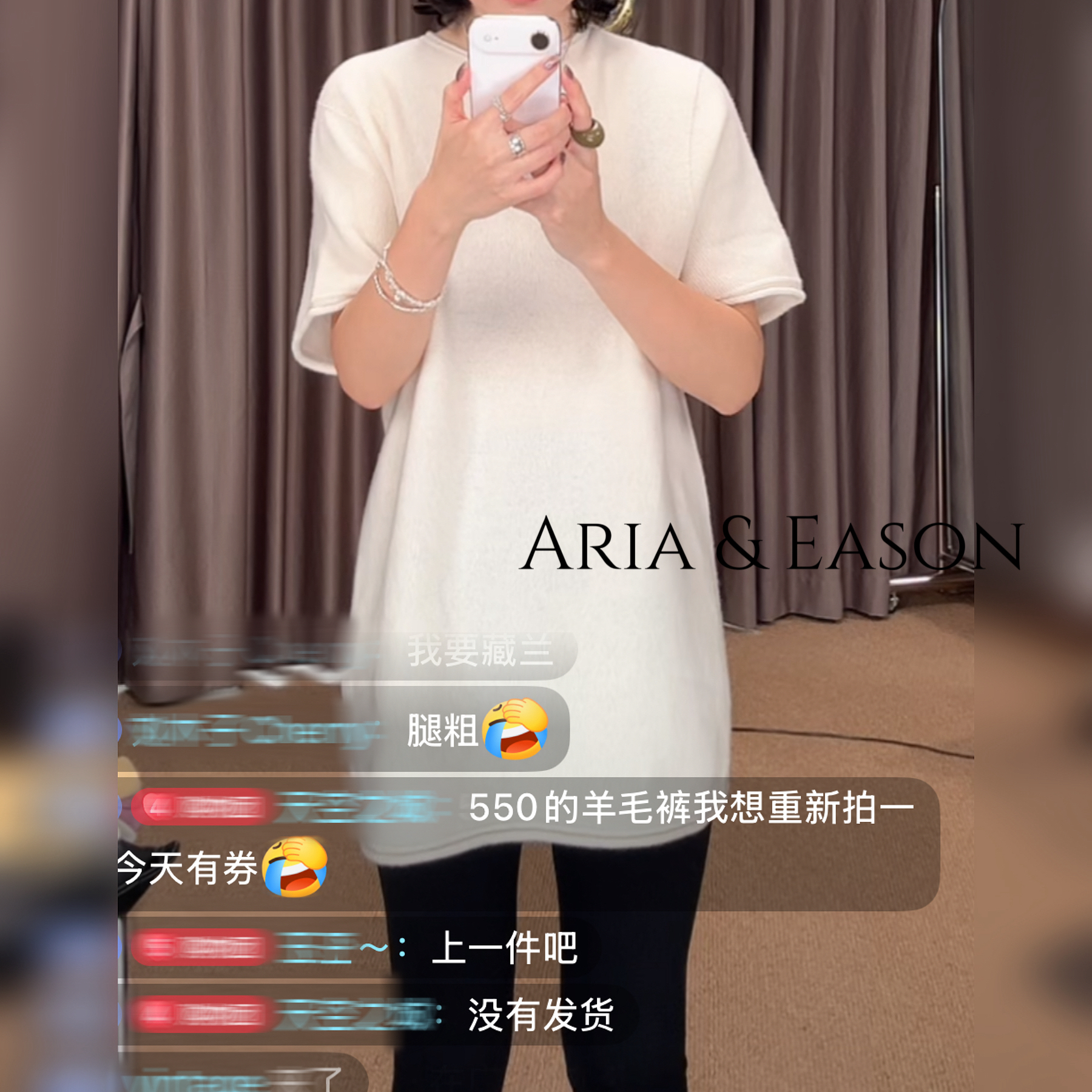 Aria&Eason 泡菜冬季新款短袖半长羊毛毛衣no退no换