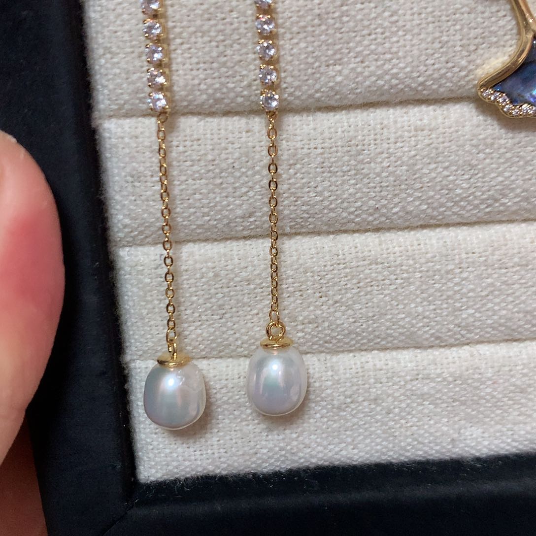 淡水珍珠耳饰合金