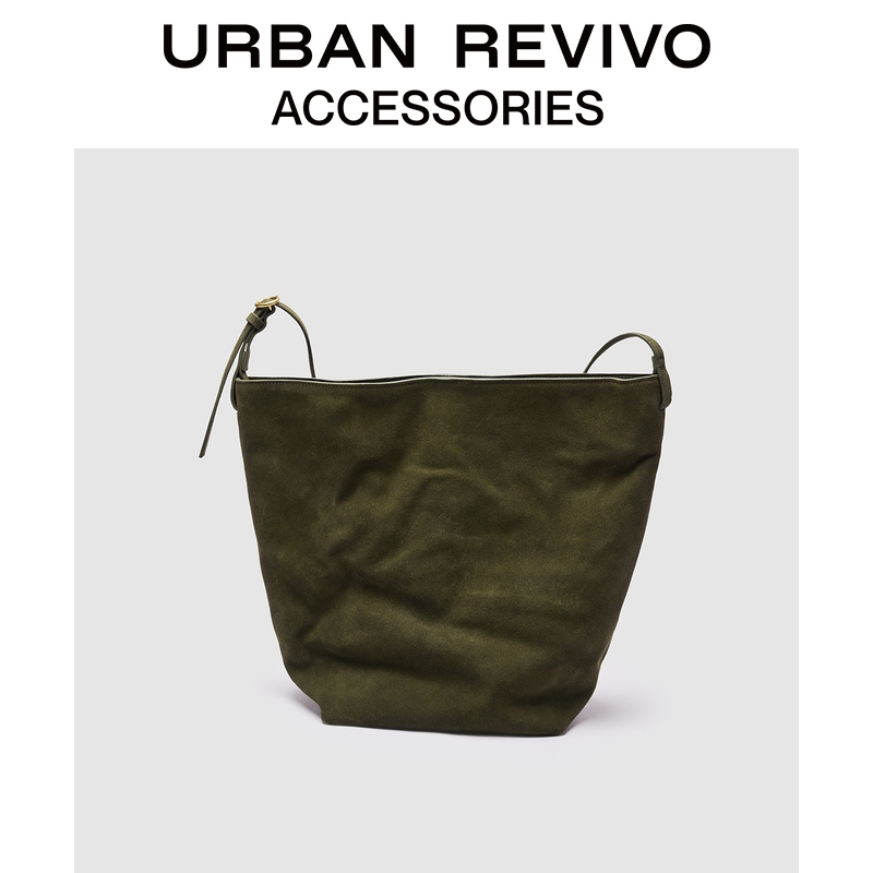 URBAN REVIVO2025秋季新款女士简约真皮单肩斜挎包UABB50003