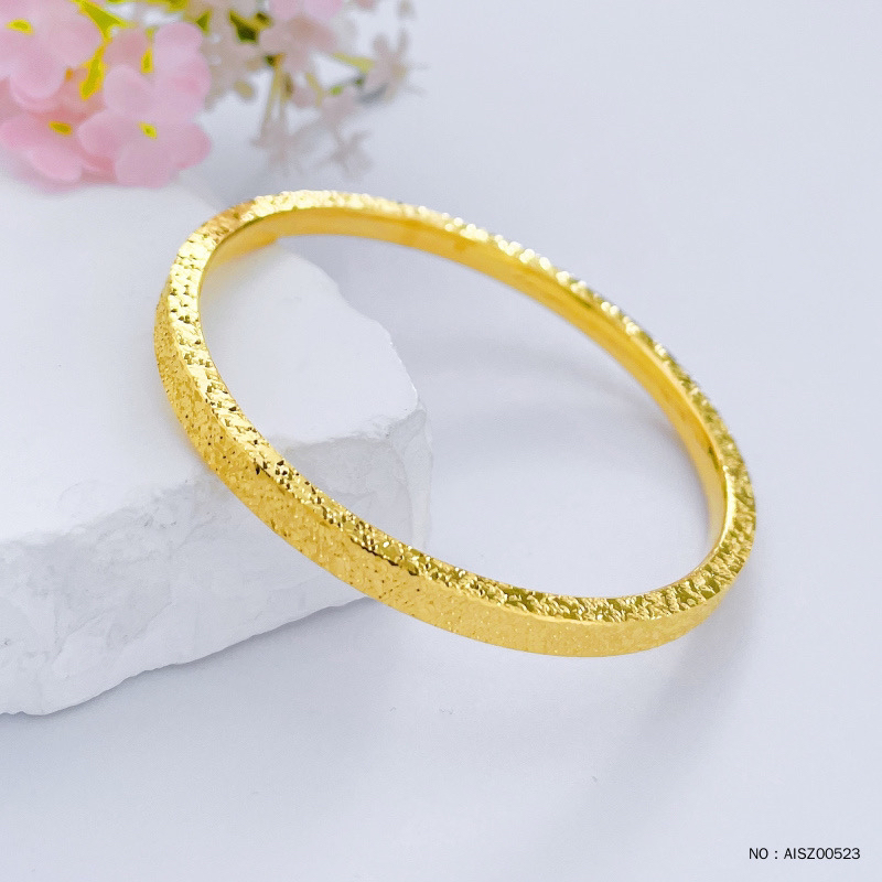 足金新款三面碎碎冰手镯