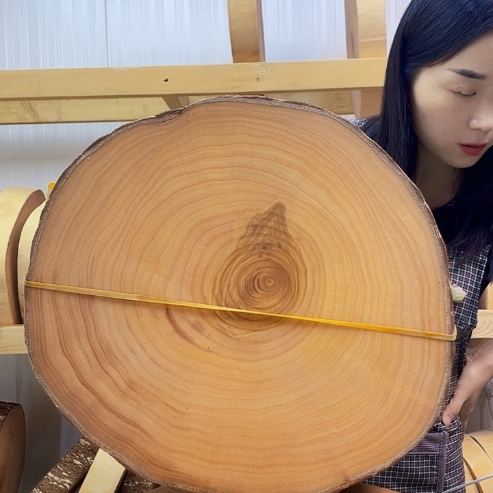 木A银杏木菜板原木整切