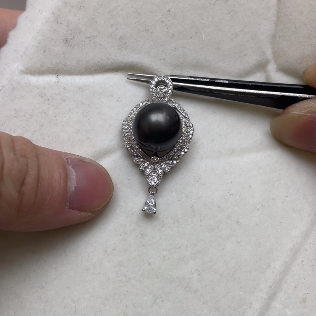 海水珍珠吊坠(不含链)银S925镶嵌