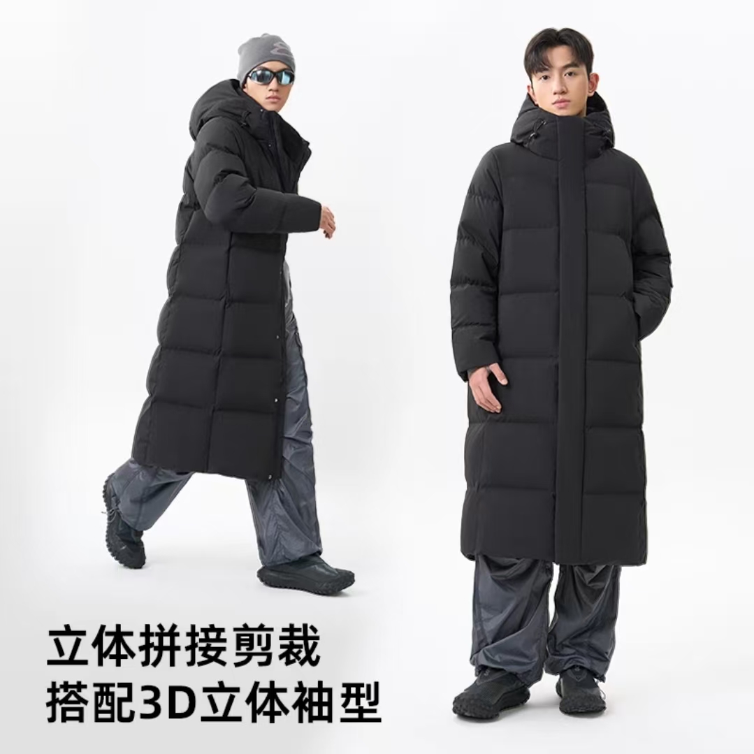 QRG2025秋冬新款长羽绒户外抗寒防风百搭羽绒服