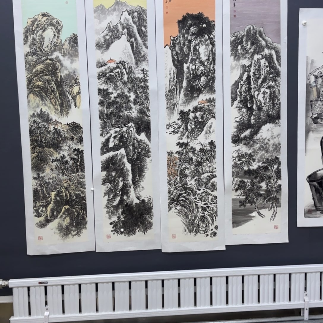 国画隋胜利四条屏艺