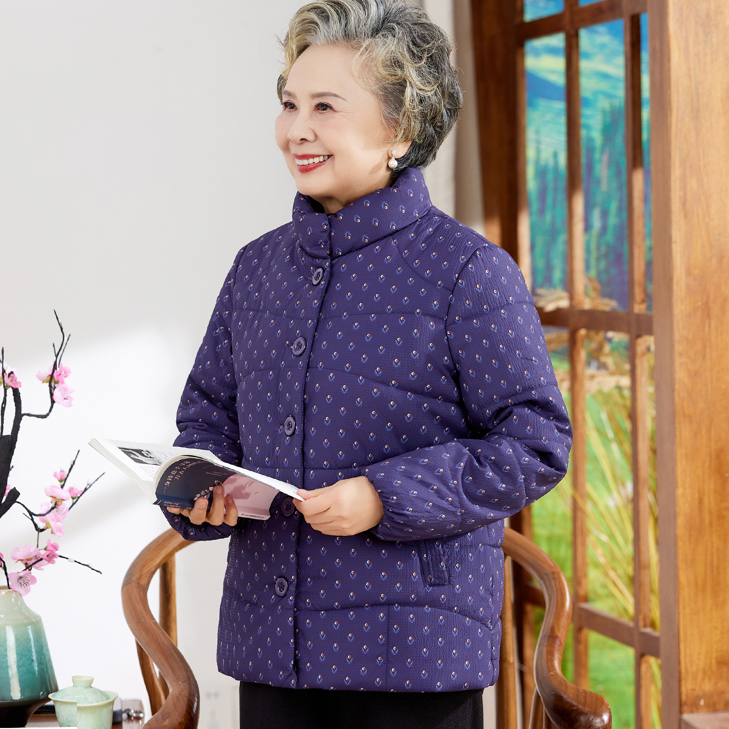 老年人冬装女棉服外套婆婆妈妈冬季加厚棉服上衣国风70奶奶装棉袄