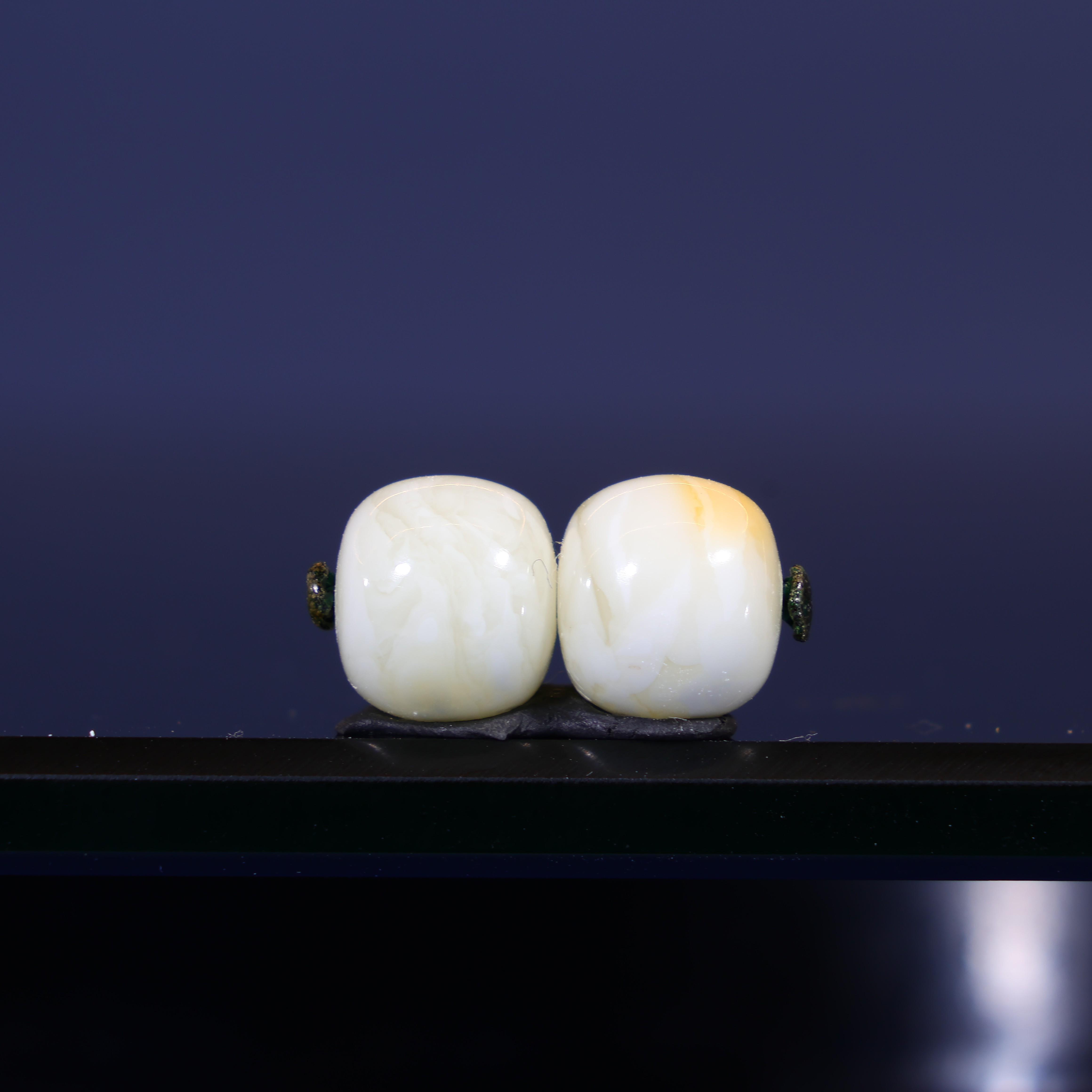 8m蜜蜡老型对珠原矿保真同料白蜡白花虎皮腰珠弟子珠蜜蜡配饰C933