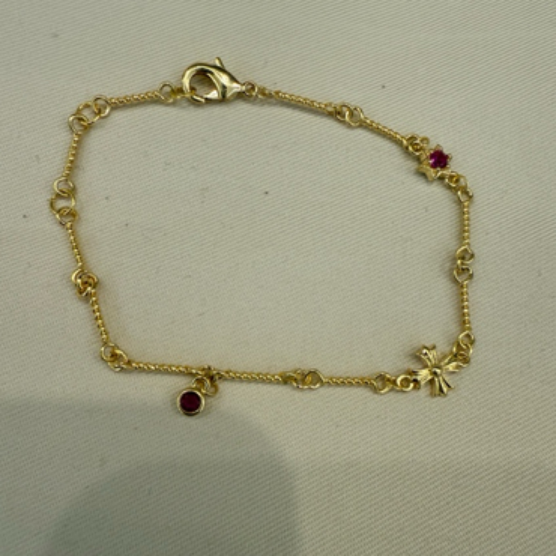 铜合金手链 金色克克手工时尚小众精美镶嵌复古气质A14