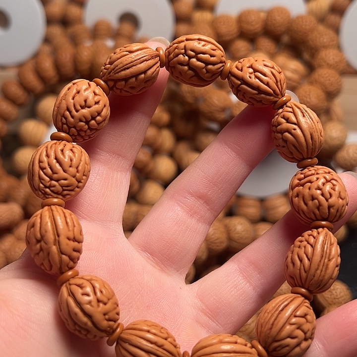 桃核吊坠桃核手串钱袋子大肠纹16