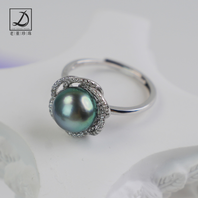 山茶花 | S925银8-9mm大溪地海水珍珠戒指