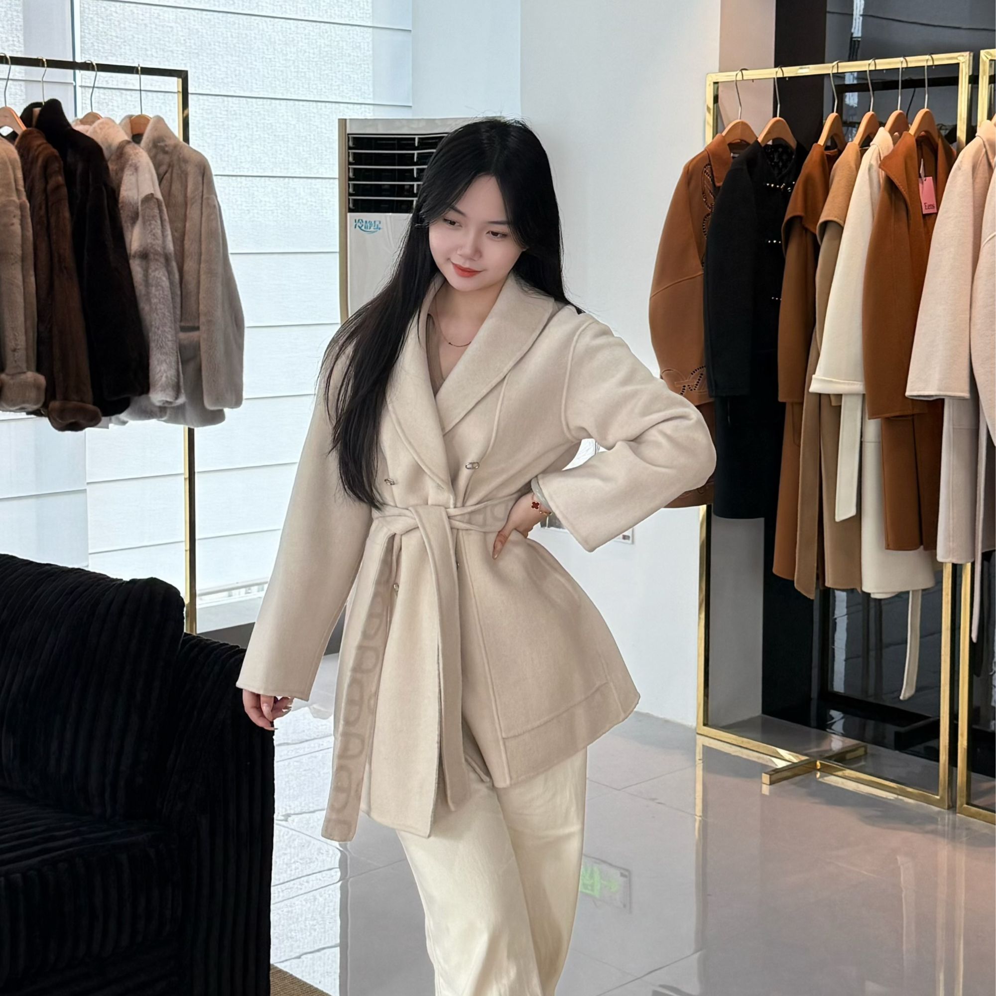短款厚秋季直下摆冬季羊绒外套秋季秋冬时尚简约轻奢百搭气质