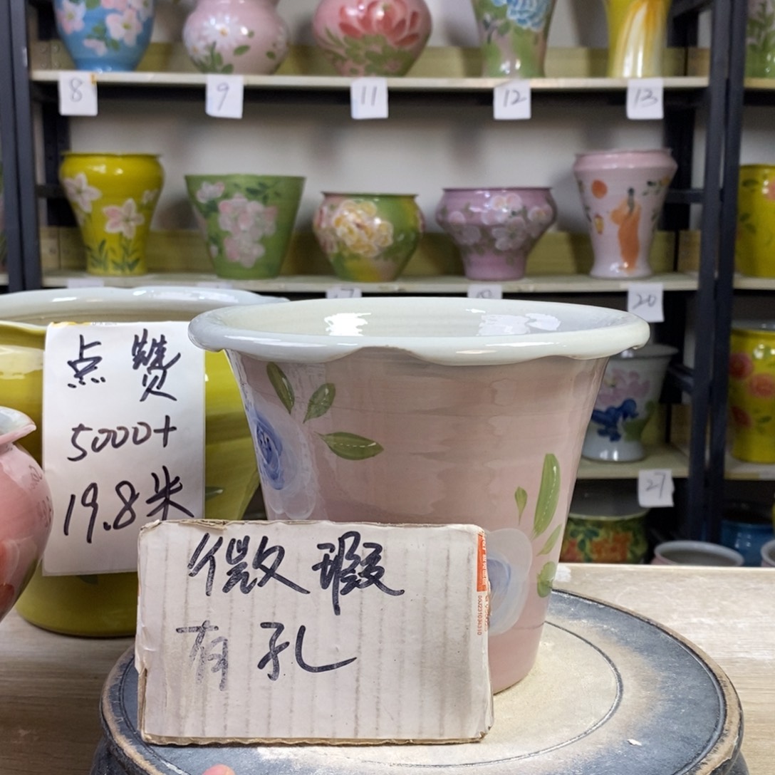 景德镇手工手绘陶瓷花盆