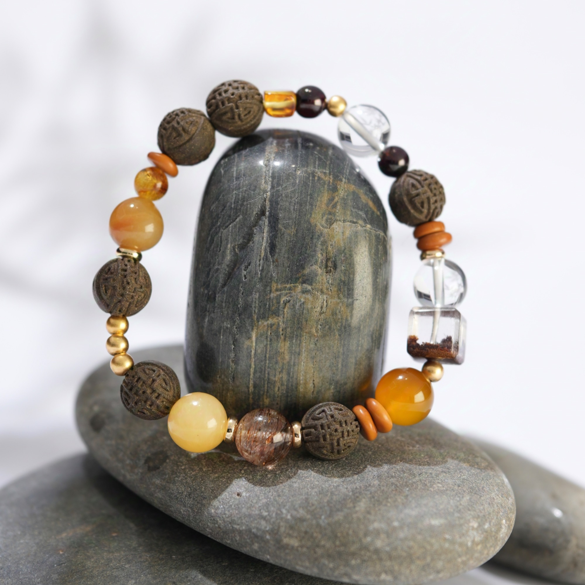 【观界】眠云安梦姜早药香手作手串和香珠药珠中药珠