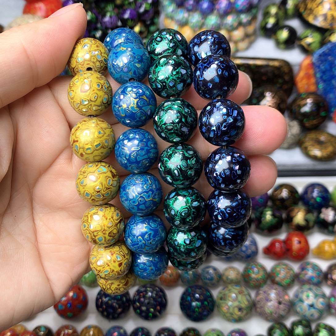 保真非遗大漆工艺螺钿1.5手串随机发一条