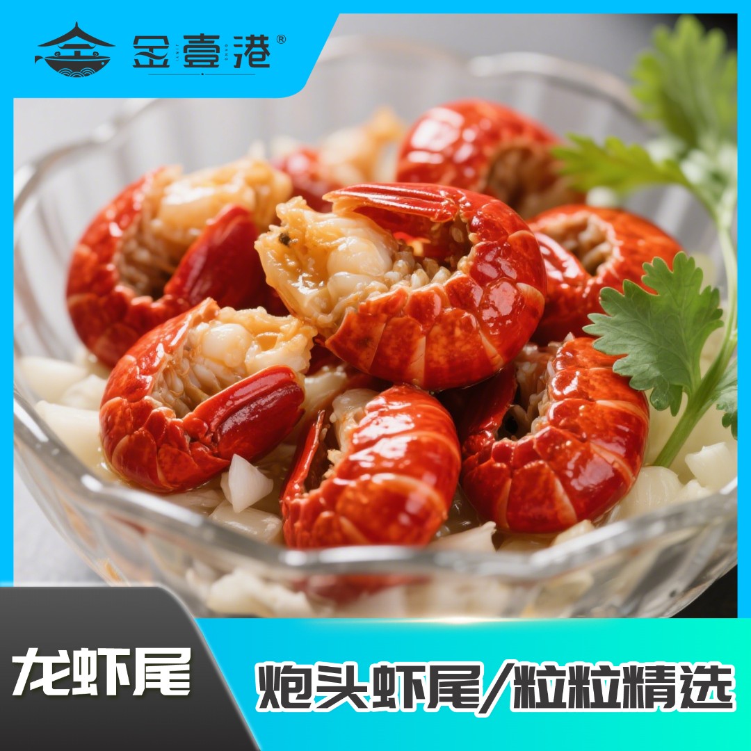 金壹港2025头茬一级新鲜单冻龙虾尾无冰衣净重3斤送2包火锅底料