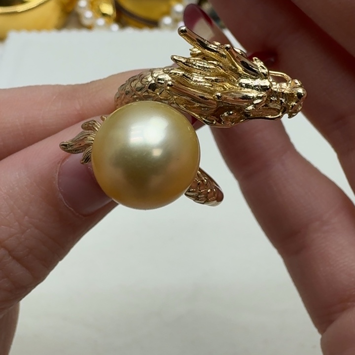 海水珍珠戒指银S925镶嵌