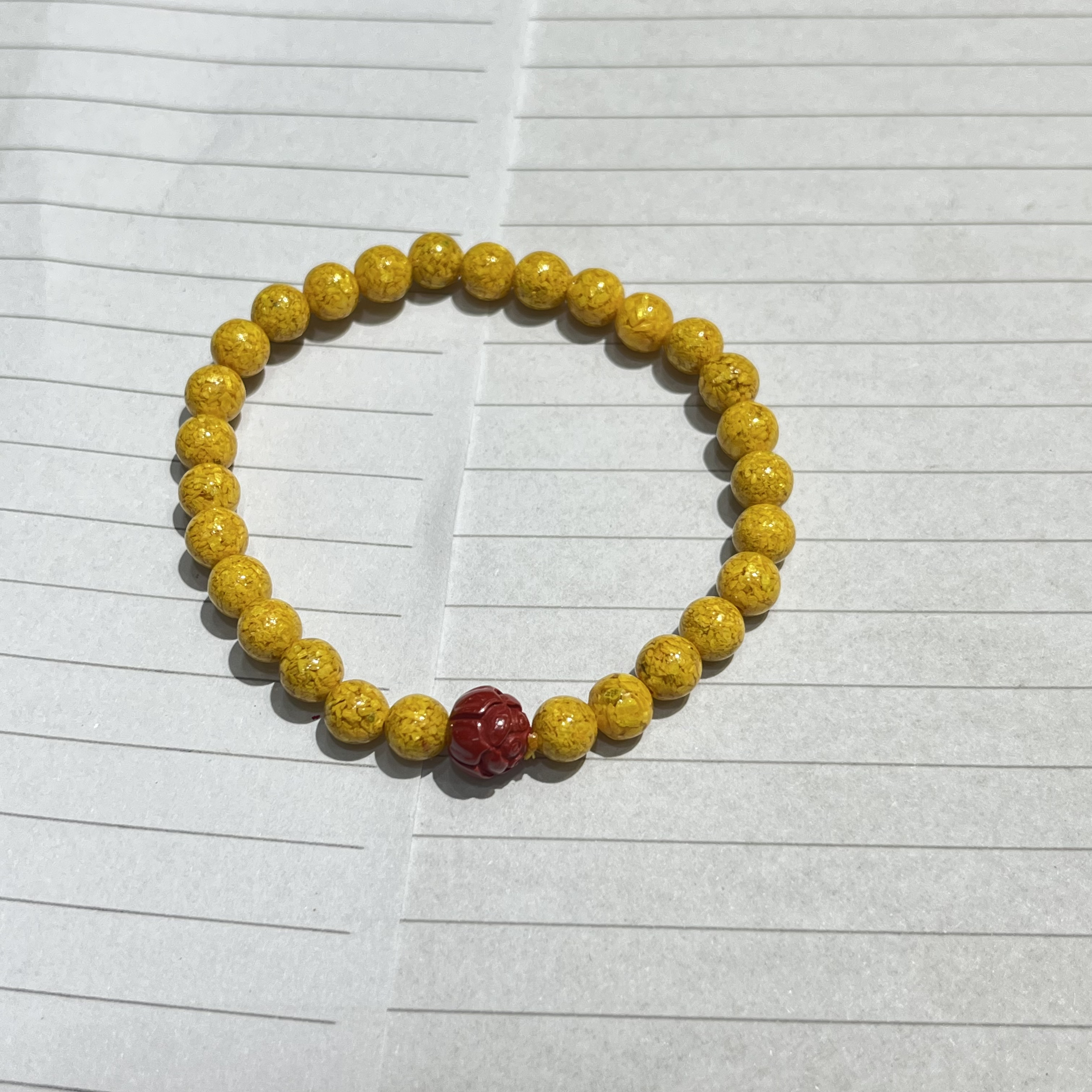 含辰砂工艺品0672-雄黄莲花手串6mm