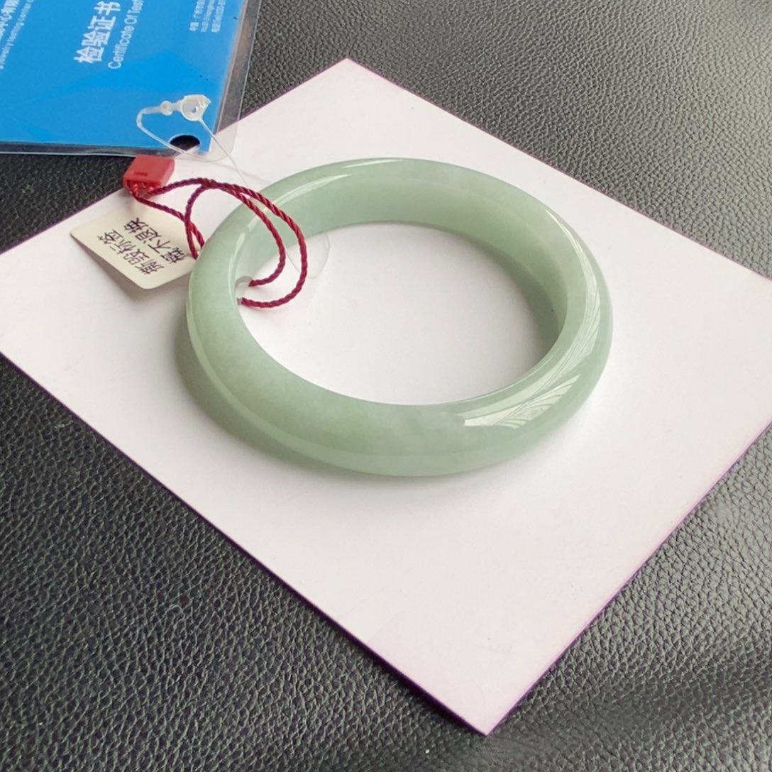 翡翠未镶嵌手镯5号52正圈