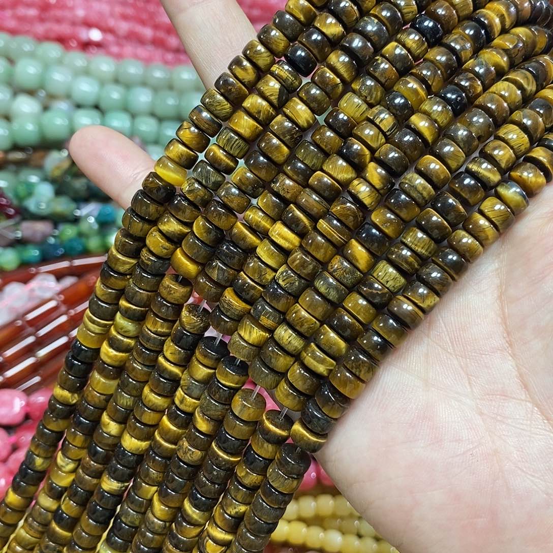 玛瑙/玉髓未镶嵌珠宝半成品虎眼直切一条卡7mm