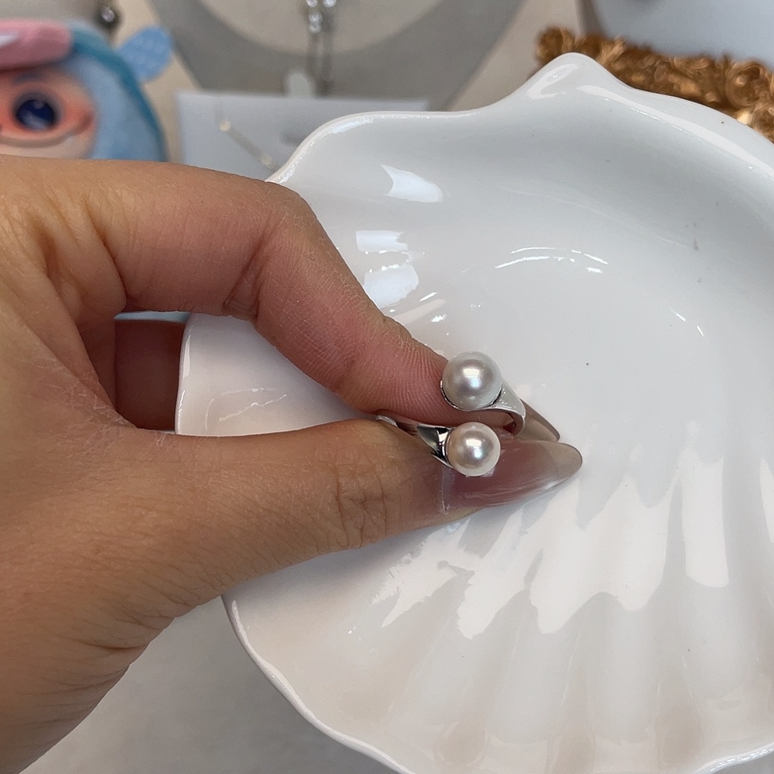 银S925镶嵌海水珍珠戒指