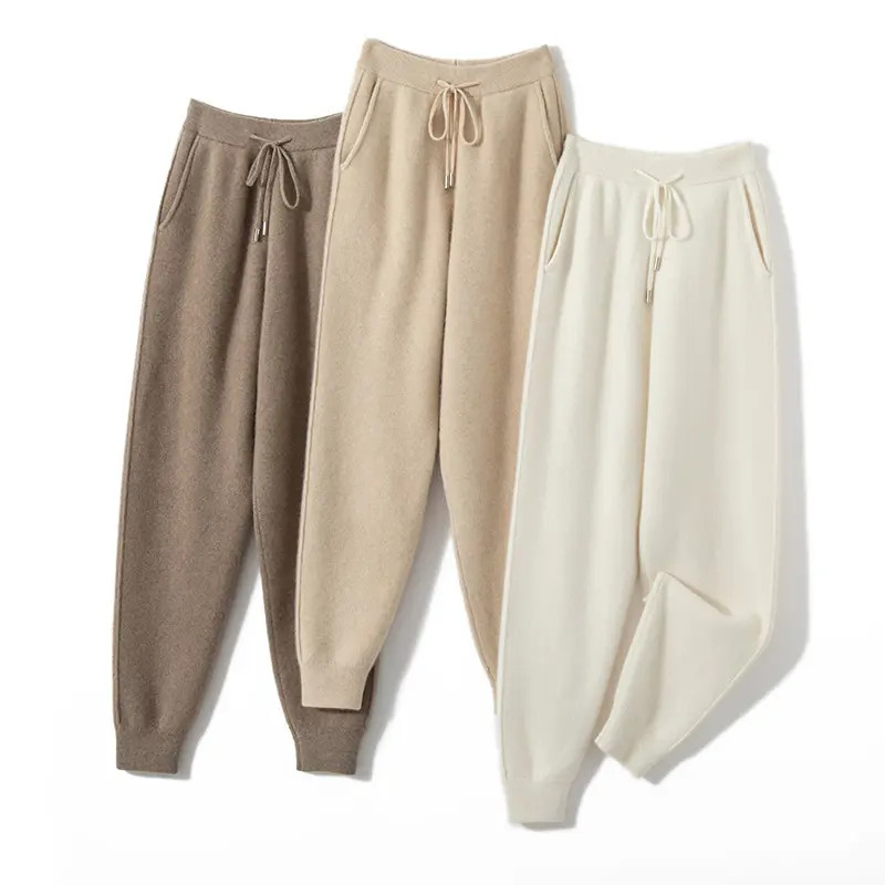 【四平加厚】100%纯山羊绒小脚裤时尚运动裤宽松休闲束脚裤卫裤