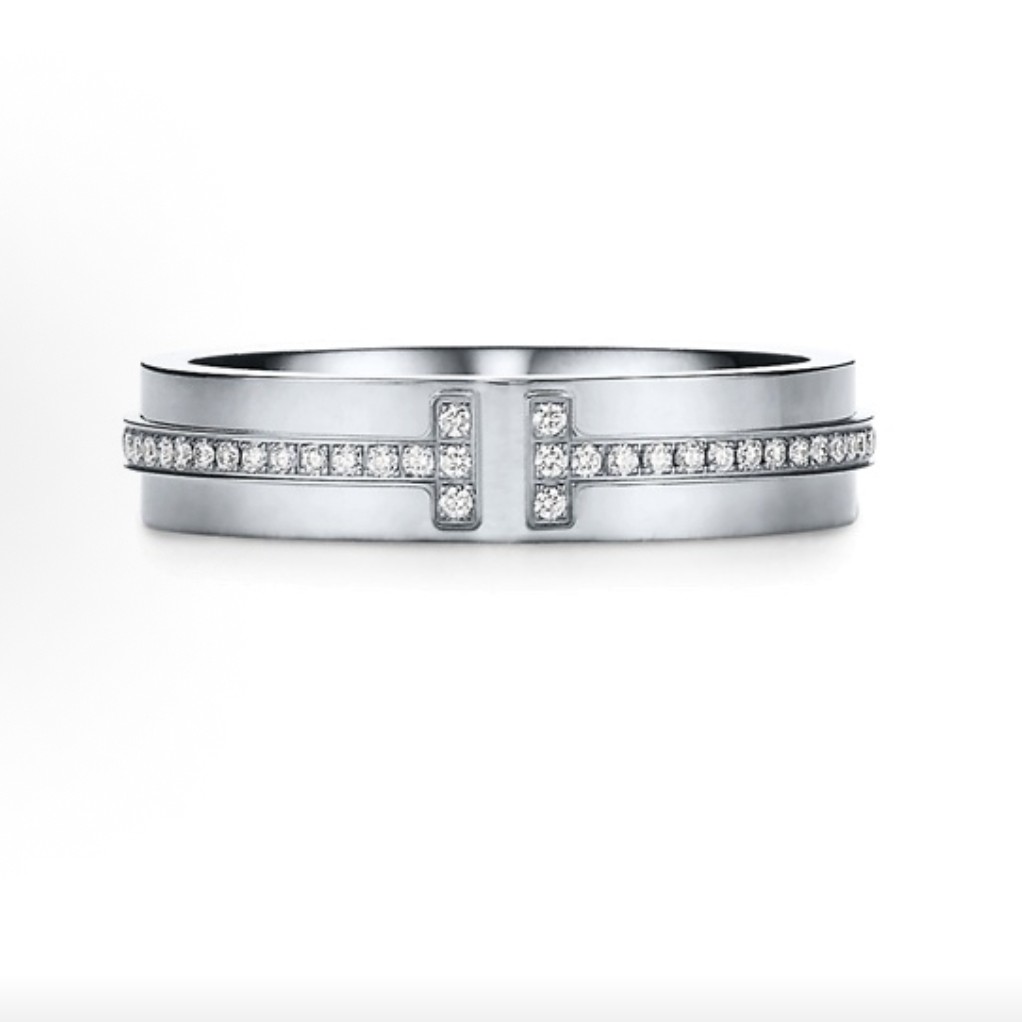 95新 Tiffany & Co./蒂芙尼 双t满钻戒指 49号16695749