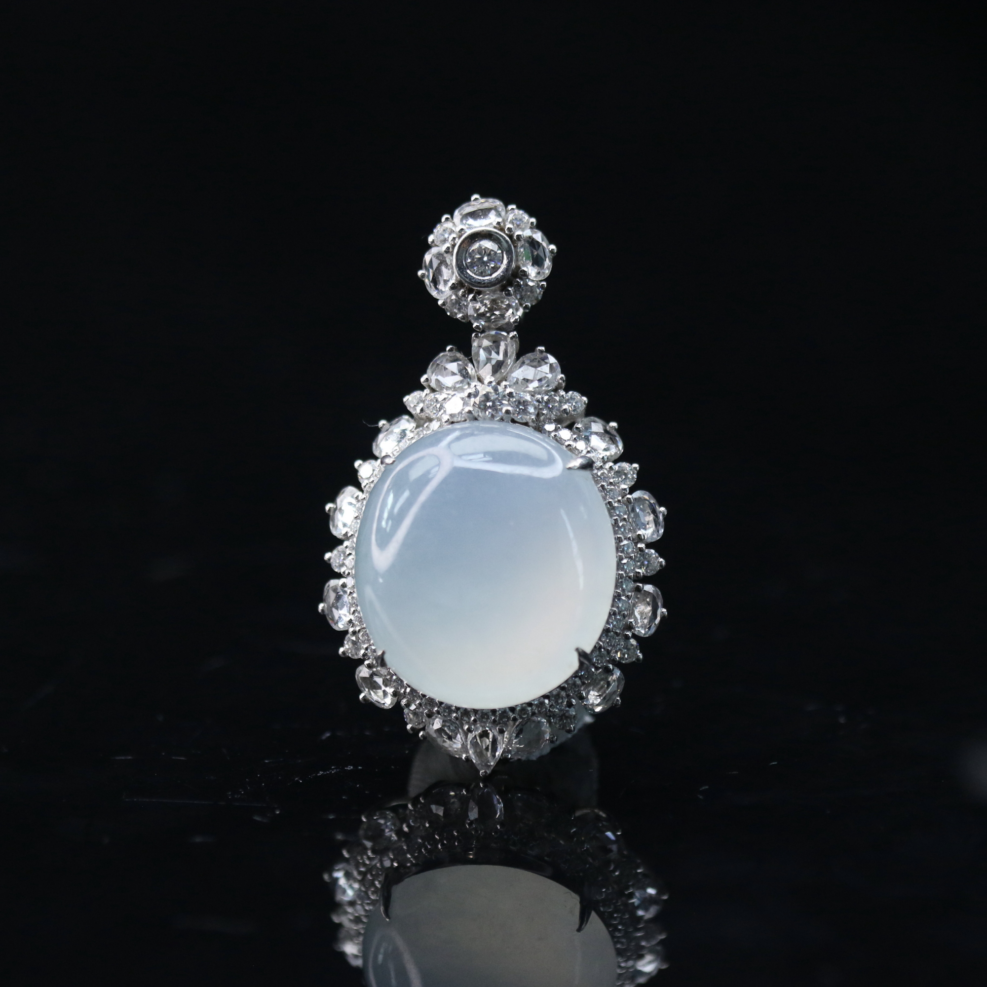 17天然缅甸翡翠A货18k蛋面吊坠/901328/上海嘉禾拍卖