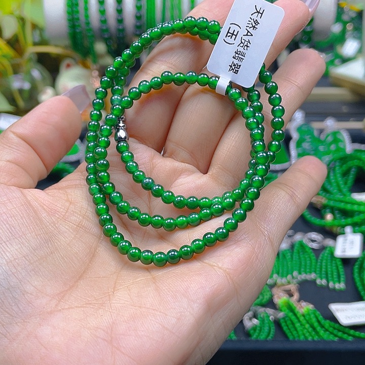 翡翠颈饰未镶嵌温****饰圆珠项链4