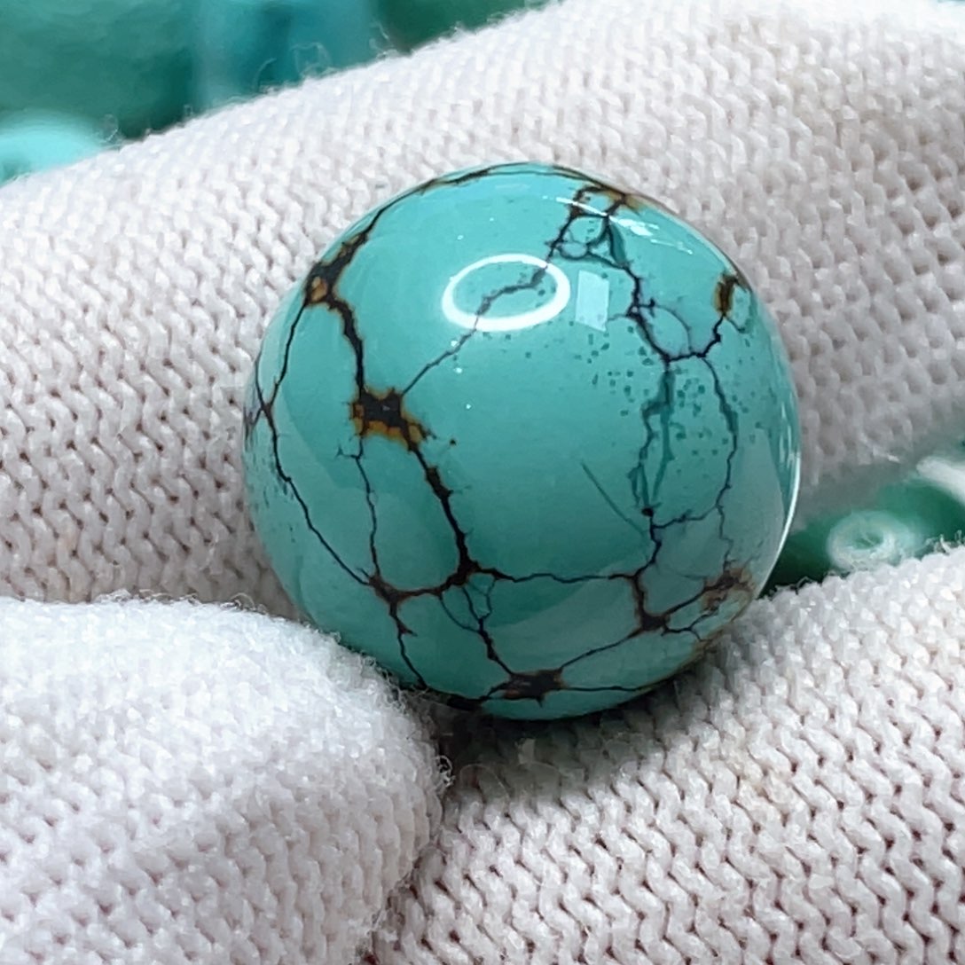 绿松石未镶嵌颈饰圆珠17.5