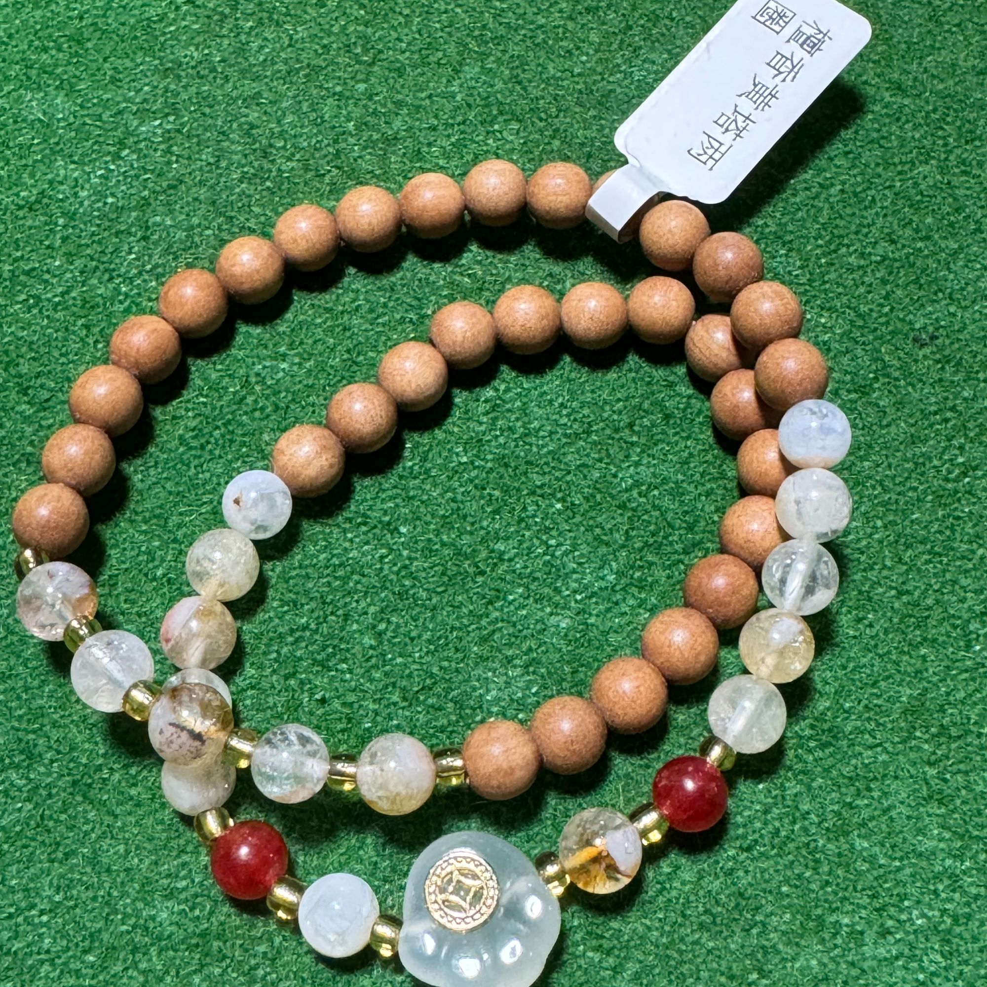 原创檀香黄塔晶手串DIY搭配芭比檀香黄塔晶文