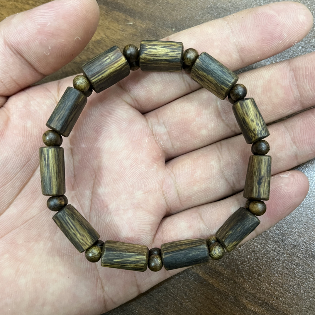沉香【乌身圆叶】手牌珠手串单圈12g多样性发一