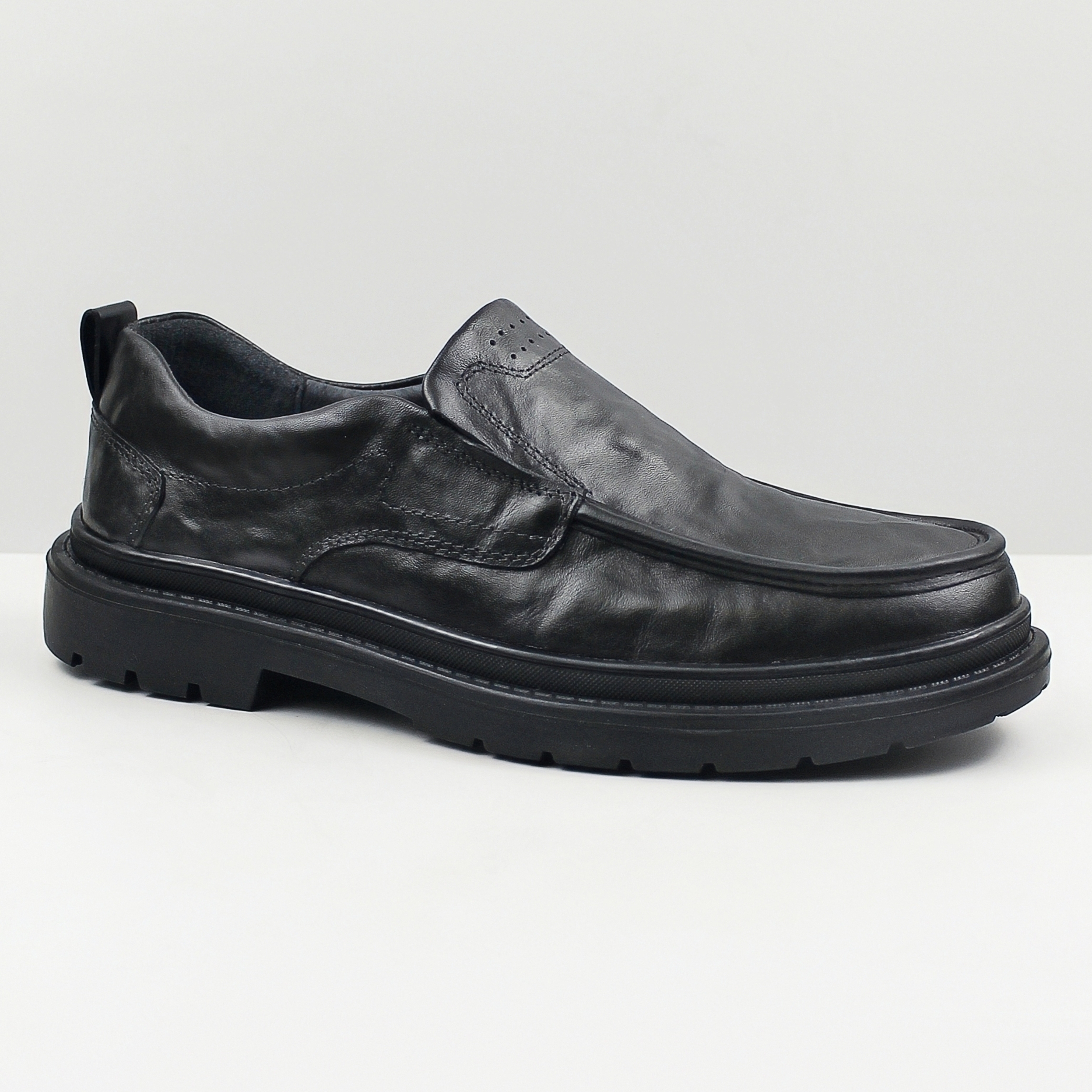 头层牛皮商务休闲皮鞋增高男士单鞋厚底真牛皮男鞋低帮舒适皮鞋男