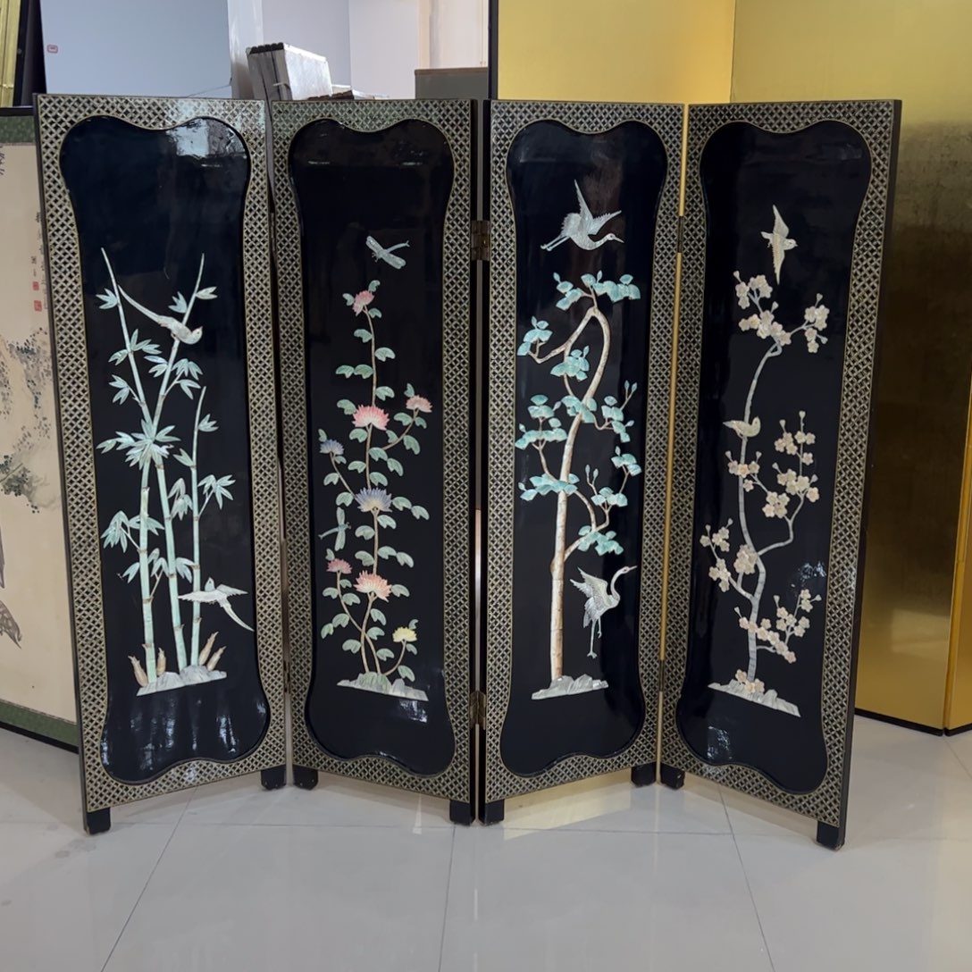 绘画屏风框画茶空间设计