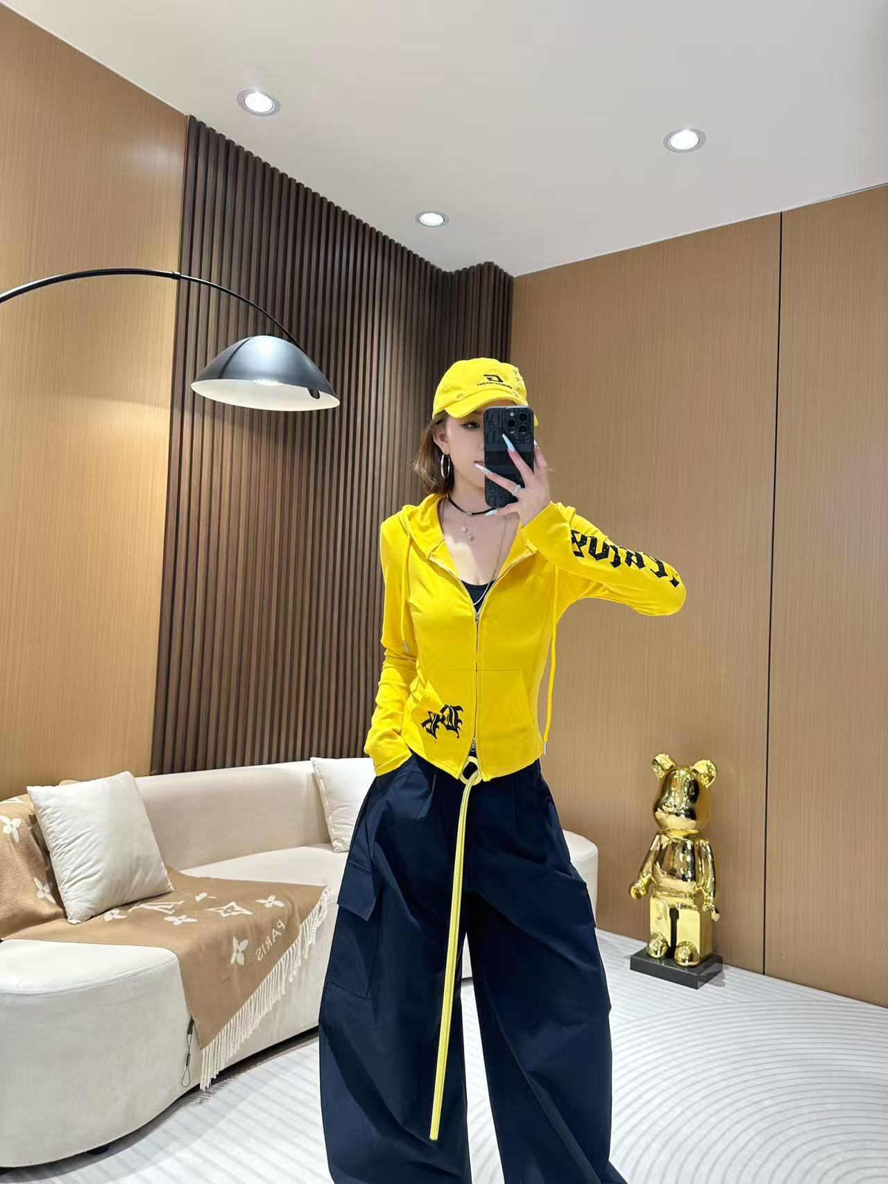 DA1775 字母双头拉链连帽开衫 秋季美式显瘦时尚休闲百搭外套女