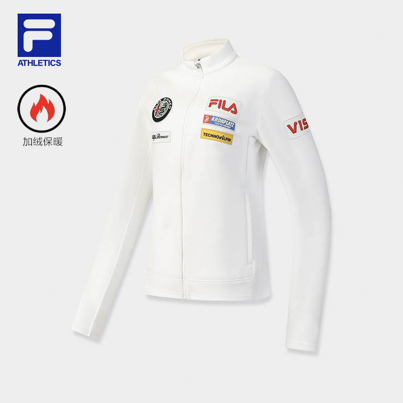 斐乐女士针织长袖外套2025冬新款滑雪运动摇粒绒上衣A11W546501F