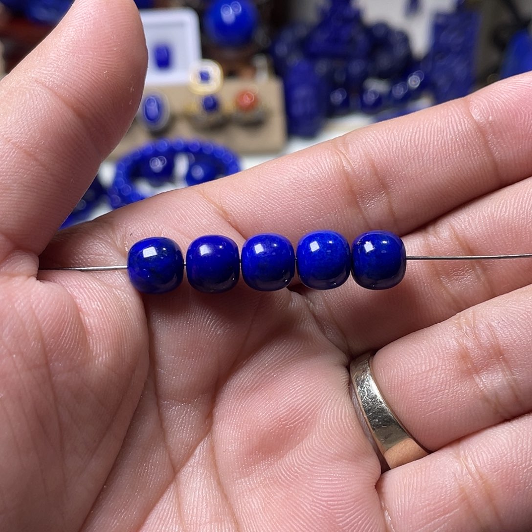 不***刃青金石未镶嵌精品老型9mm5颗