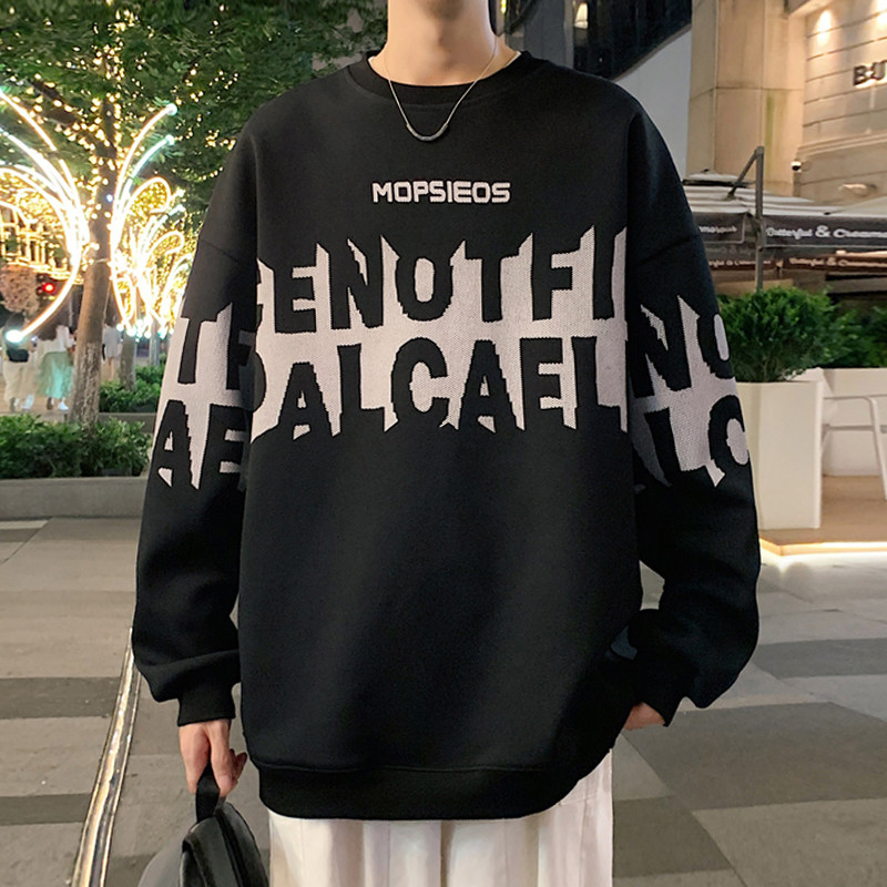 【壹川】秋季圆领卫衣男款2025新款休闲百搭宽松潮流长袖打底衫