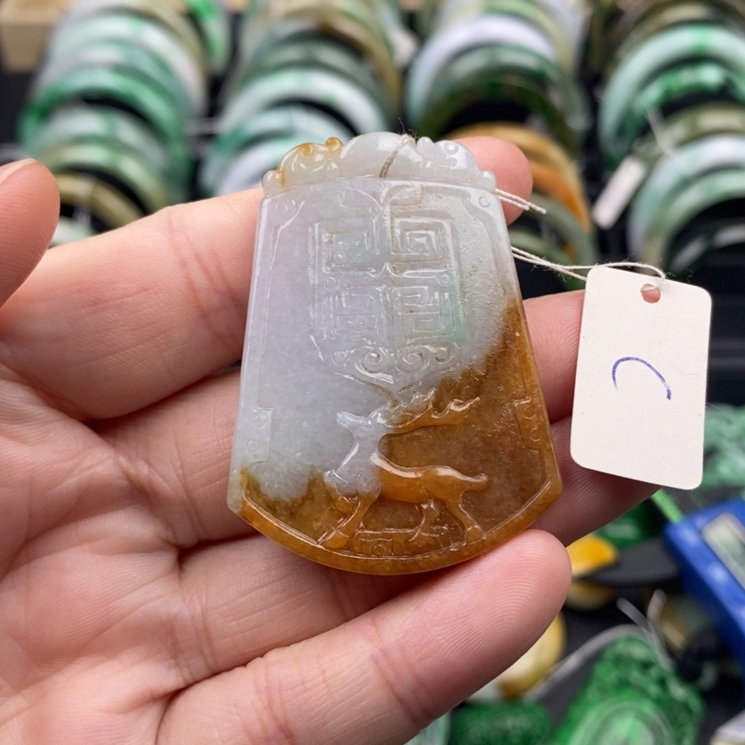 翡翠颈饰未镶嵌麋鹿9号