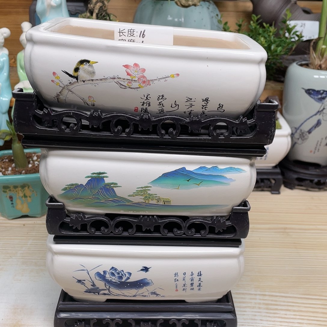 紫砂花盆陶瓷艺术花盆陶瓷