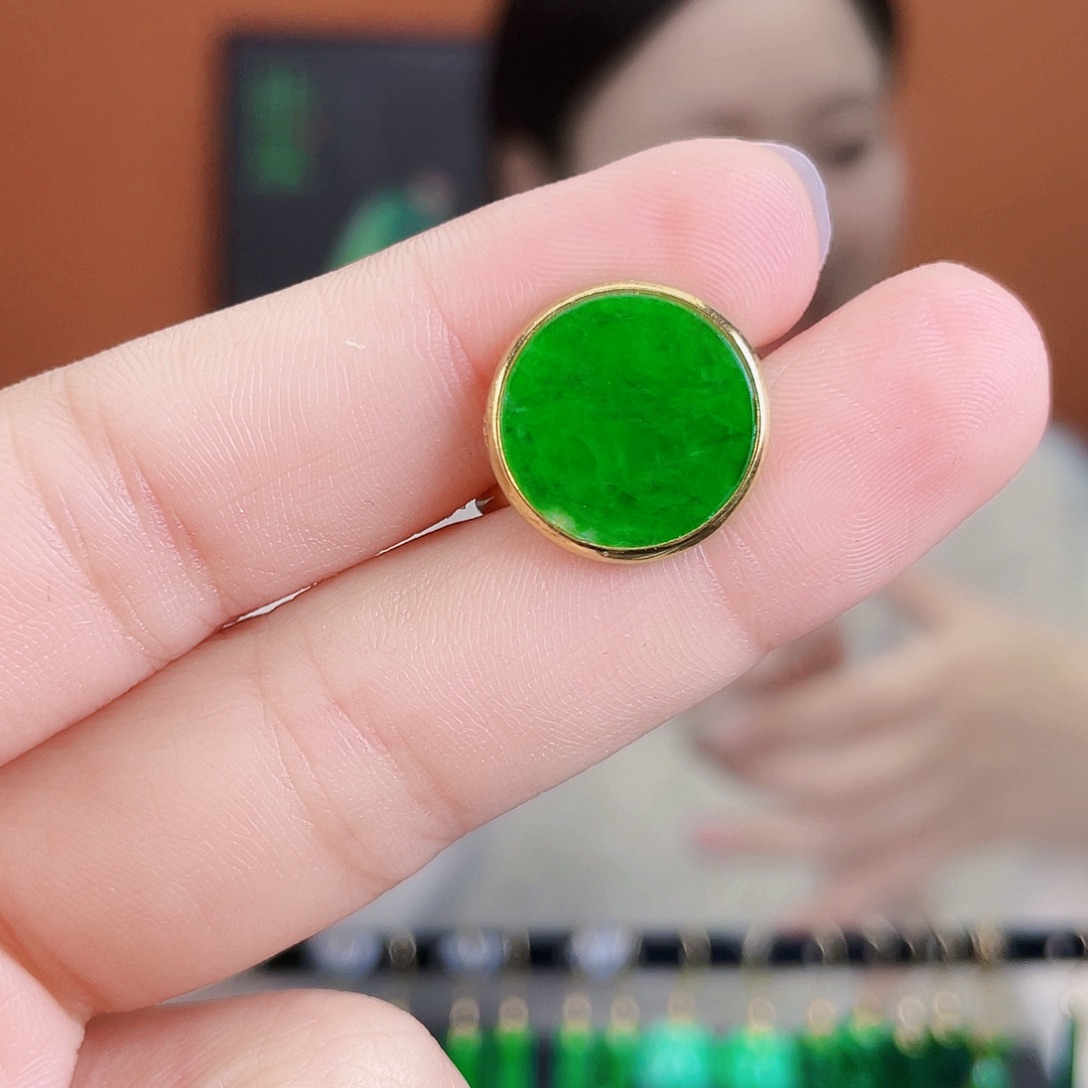 翡翠银S925镶嵌耳饰